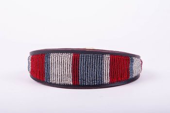 Whippet Or Lurcher Leather Beaded Dog Collar, 2 of 12