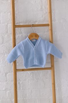 Personalised Embroidered Bow New Baby Cardigan Three Colours Available, 4 of 7