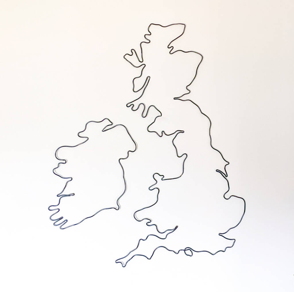 UK And Ireland Map Minimalist Wire Wall Art By Briar Rose Wire