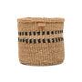 Tukio: Charcoal Stripe Woven Storage Basket, thumbnail 4 of 9