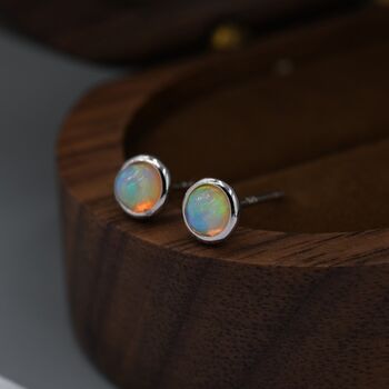 Ethiopian Opal Stone Stud Earrings In Sterling Silver, 7 of 12