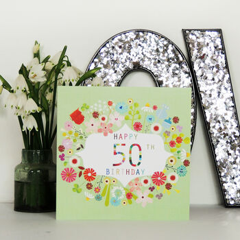 Floral 50th Birthday Card, 4 of 5