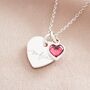 Esme Heart And Heart Birthstone Personalised Necklace, thumbnail 4 of 12