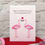 'Flamingo' Personalised Anniversary Card, thumbnail 2 of 3