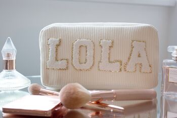 Bridesmaid Gift Cosmetic Bags With Glitter Letters, 2 of 9