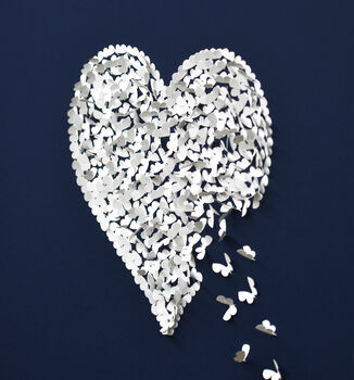 Stunning Feature 3D Framed White Butterfly Love Heart, 2 of 11
