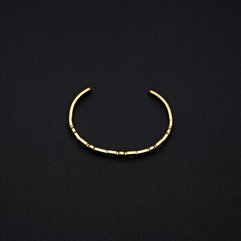 Mens Custom Engraving Stone Bangle Bracelet, Cuff Bracelet, Adjustable Jewellery, 2 of 8