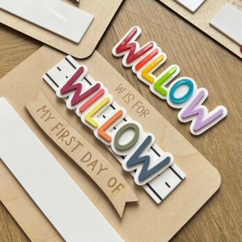 Personalised 'First Day Of' Pencil Design Reusable Whiteboard Sign, 2 of 4