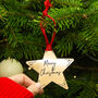 'Merry Christmas' Gold Star Christmas Tree Decoration, thumbnail 1 of 6