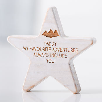 Personalised Adventure Wooden Star For Dad, 2 of 4