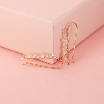 Herkimer Diamond Ear Climbers In 14k Gold Filled, 2 of 7