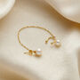 9ct Gold Pearl Stud And Chain Ear Cuff, thumbnail 2 of 5