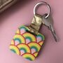 Personalised Rainbow Print Mirror Keyring, thumbnail 3 of 6