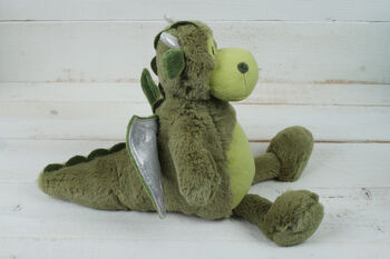 Soft Toy Dragon With Engraved Personalised Tag, 2 of 4