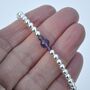 February Birthstone Amethyst Sterling Silver Bracelet, thumbnail 3 of 6