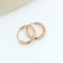 Mini Rose Gold Plated Sterling Silver Huggie Hoop Sleeper Earrings, thumbnail 4 of 10