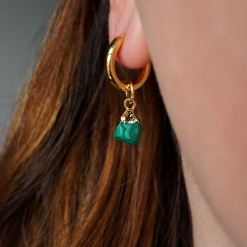 Malachite Crystal Hoop Earrings, 2 of 9