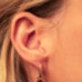 Red Agate Pomegranate Seed Twisted Huggie Hoop Earrings, thumbnail 3 of 11