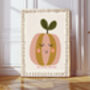 Cute Peach Nursery Art Print, thumbnail 1 of 3