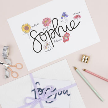 Floral Personalised Name Print, 5 of 9