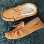 Sheepskin Suede Moccasin Slippers, thumbnail 1 of 2