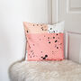 Orange And Peach Speckle Print Cushion Cover, thumbnail 2 of 5