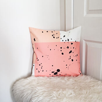 Orange And Peach Speckle Print Cushion Cover, 2 of 5