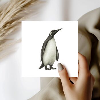 Penguin Wildlife Hand Drawn Greeting Card, 2 of 6