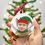 Personalised Funny Elf Photo Bauble, thumbnail 4 of 7
