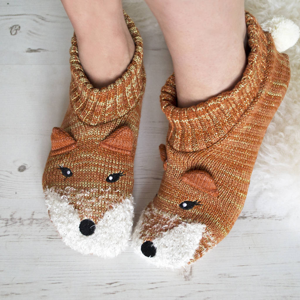 Personalised Glitter Fox Slippers By Solesmith | notonthehighstreet.com