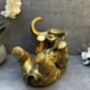 Drunken Elephant Wine Bottle Holder In Aged Gold Gift, thumbnail 3 of 12