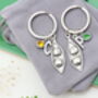 Pair Of Two Peas In A Pod Matching Keyrings, thumbnail 8 of 10