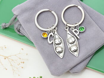 Pair Of Two Peas In A Pod Matching Keyrings, 8 of 10