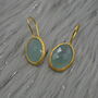 Aqua Chalcedony Gold Earrings: Dangle Drop, Silver, thumbnail 4 of 7