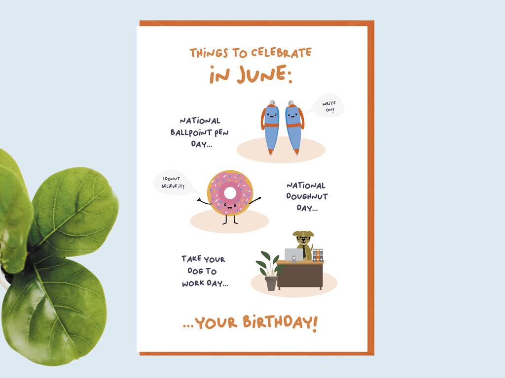 June Birthday Card, Things To Celebrate In June, 1 of 7