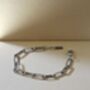Silver Paperclip Chain Bracelet Adjustable Gift, thumbnail 2 of 8