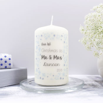 Personalised 1st Christmas As Mr And Mrs Candle, 5 of 5