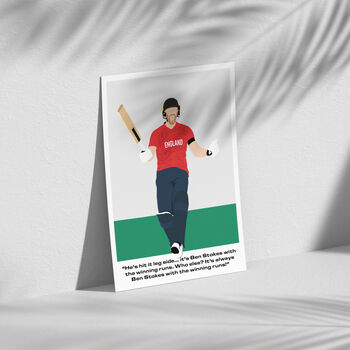 Ben Stokes Commentary T20 World Cup Cricket Print, 3 of 4