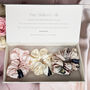 Silk Scrunchie Gift Box Hair Scrunchie Ponytail Holder Hairband Mulberry Silk Satin Luxurious Pink Cream Floral Hair Tie Multi Pack, thumbnail 1 of 11