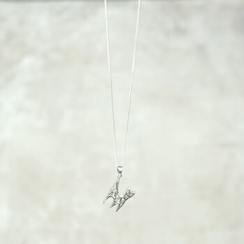 Sterling Silver Abstract Cat Necklace, 5 of 6