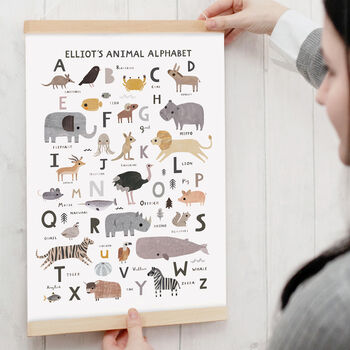 Personalised Animal Alphabet Print, 4 of 6