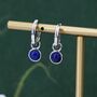 Sterling Silver Dangling Lapis Lazuli Hoop Earrings, thumbnail 1 of 11