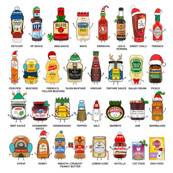 Personalised Condiments Christmas Placemat, 4 of 5