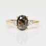 18ct Gold Oval Salt And Pepper Diamond Engagement Ring, thumbnail 3 of 3