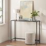 Console Table Tempered Glass Tabletop Modern Sofa Table, thumbnail 2 of 12