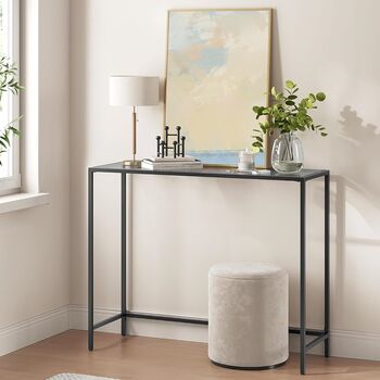 Console Table Tempered Glass Tabletop Modern Sofa Table, 2 of 12