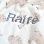 Personalised Baby Giraffe Blanket | Embroidered Name, thumbnail 5 of 8