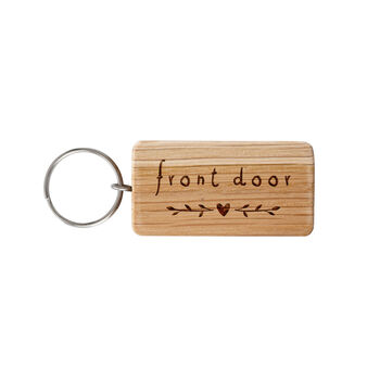 'Front Door' Oak Rectangle Keyring, 2 of 2