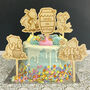 Personalised Pooh Bear Cake Toppers Set Of Five, thumbnail 5 of 6