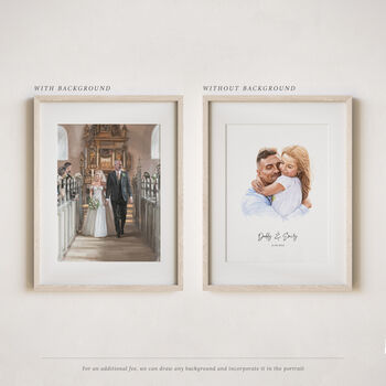 Anniversary Family Portrait Gift – Hand Drawn Watercolor Art Print, 9 of 10